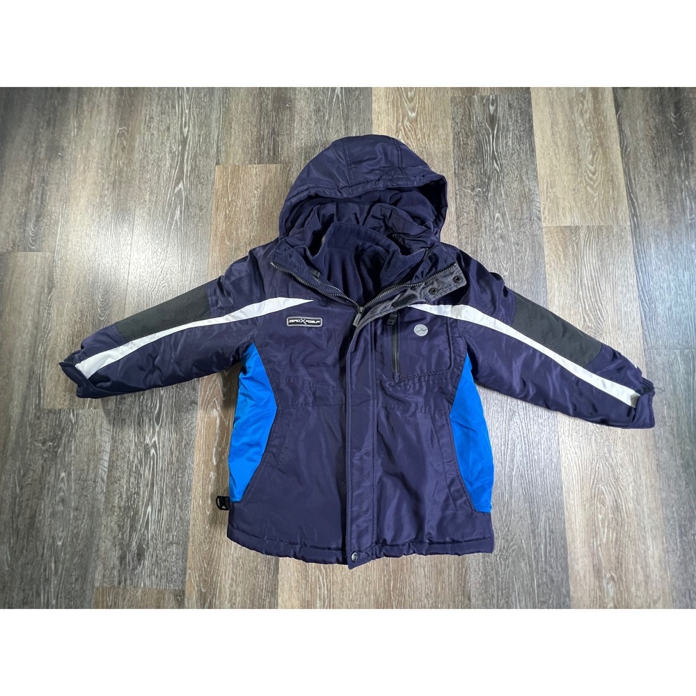 ZeroXposur Snow Jacket Boys Youth S 8 Navy Blue Insulated Hooded Puffer Coat